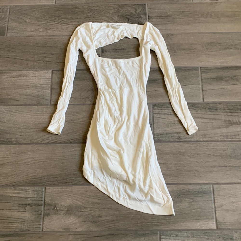 Lama jouni white ribbed dress